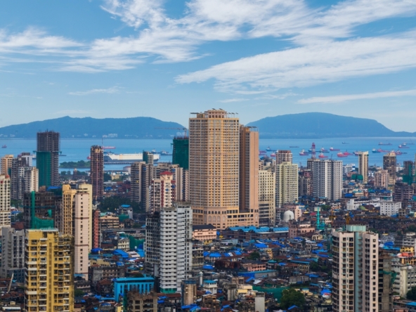 Indian City Skyline with Modern Real Estate